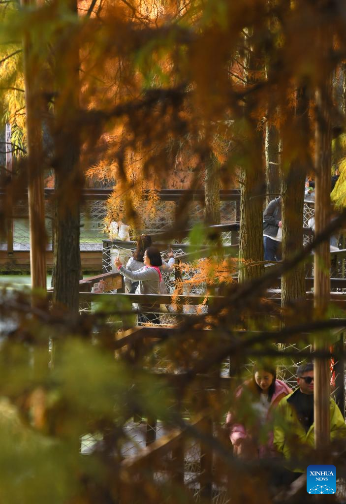 Turistas se encantam com paisagens surreais do Lago Qingshan em Hangzhou, no leste da China